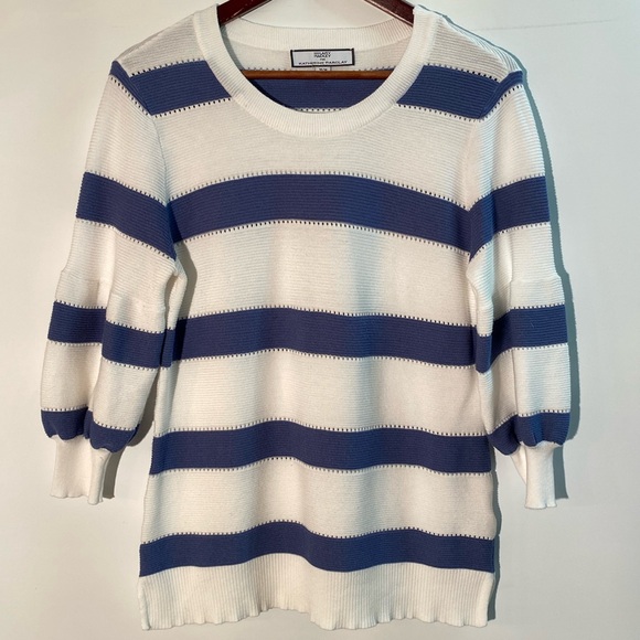 Hilary Radley - striped knit sweater. Size M - Picture 1 of 11